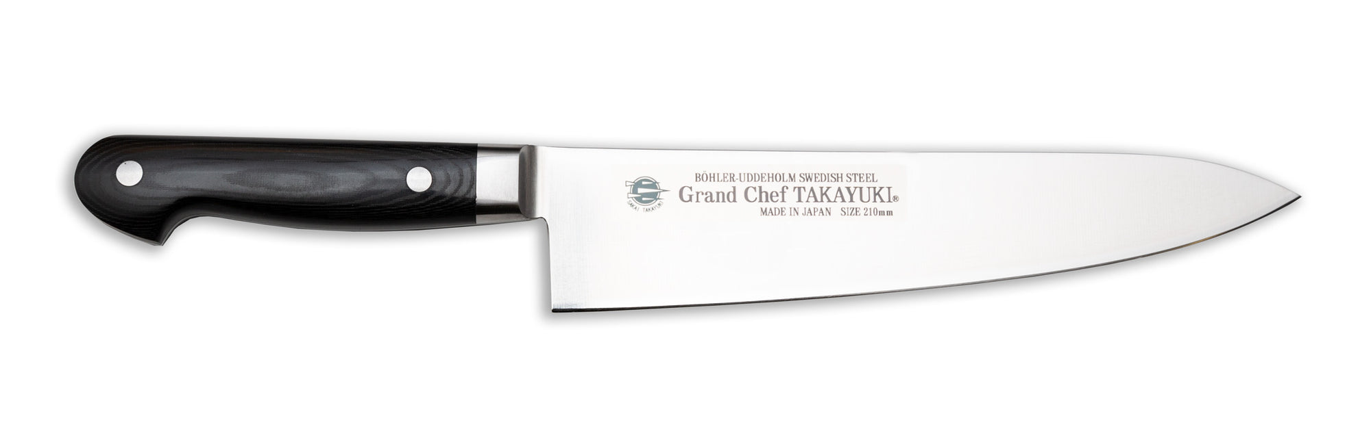 Sakai Takayuki Grand Chef Chef's Knife, Black Micarta Handle, 210mm / 8.25"