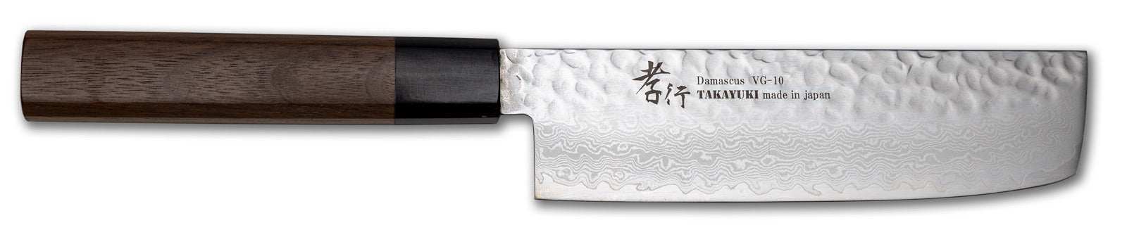 Sakai Takayuki 33-Layer Damascus Nakiri Vegetable Knife, 160mm / 6.3", Walnut Wood Handle