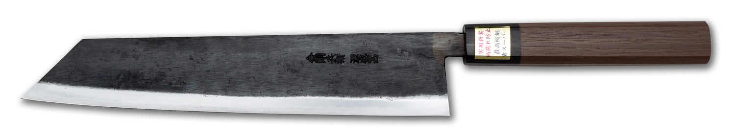 Moritaka Supreme Kiritsuke Knife, 240mm (9.5"), Aogami/Blue Super Carbon Steel, Octagonal Walnut Handle