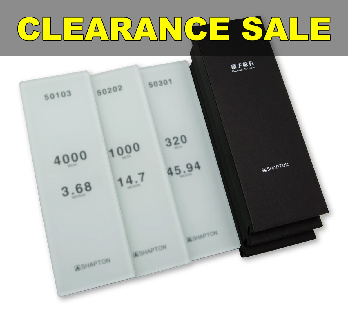 Shapton Glass Stone 3-Piece Sharpening Stone Set: 320, 1000, 4000