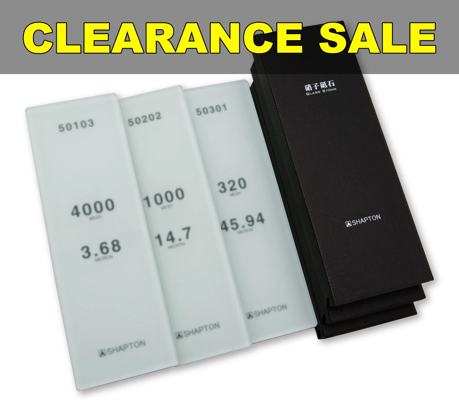 Shapton Glass Stone 3-Piece Sharpening Stone Set: 320, 1000, 4000
