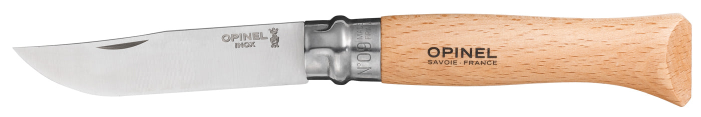 Couteau Opinel Tradition, manche Hêtre, 9cm, Inox #9