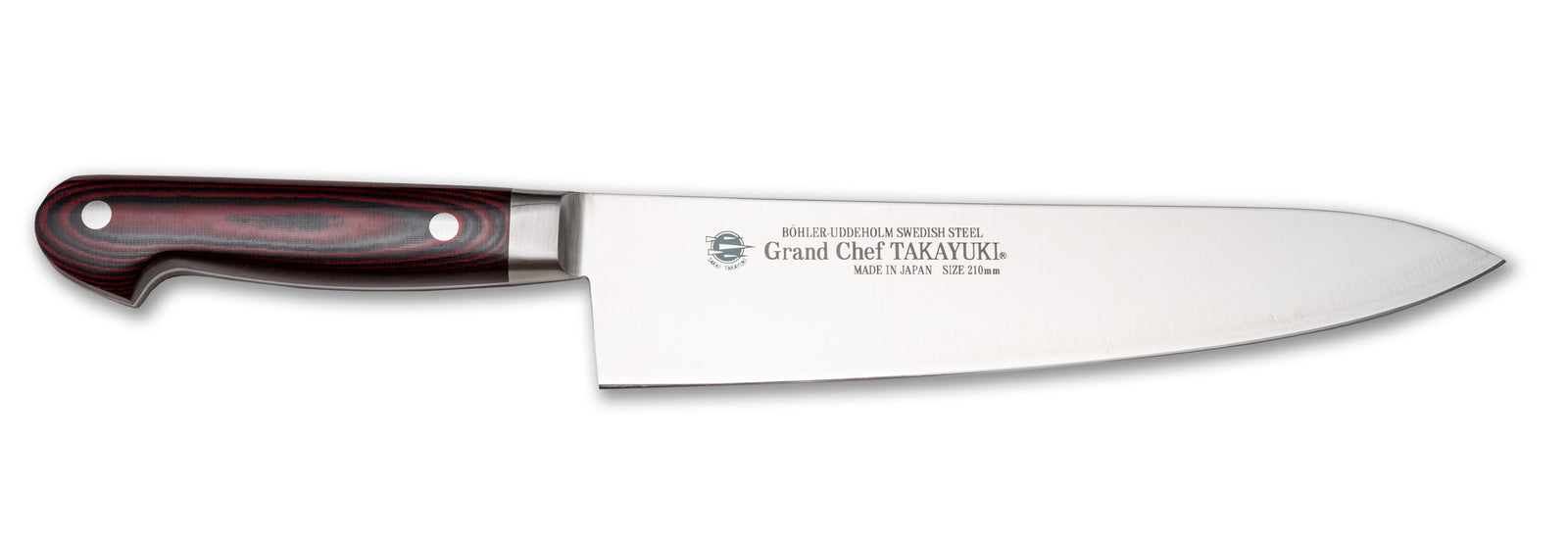Sakai Takayuki 8 inch chef knife 10158 wine red micarta handle