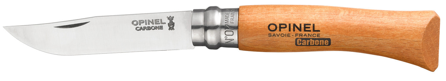 Opinel Tradition Knife, Beech handle, Carbon Steel, 8cm, #7