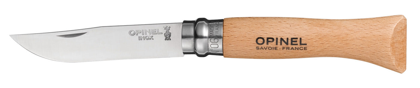 Opinel Tradition Knife, Beech handle, 7cm, Stainless, #6