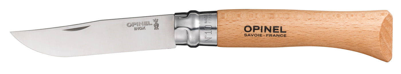 Opinel Tradition Knife, Beech handle, 10cm, Stainless #10