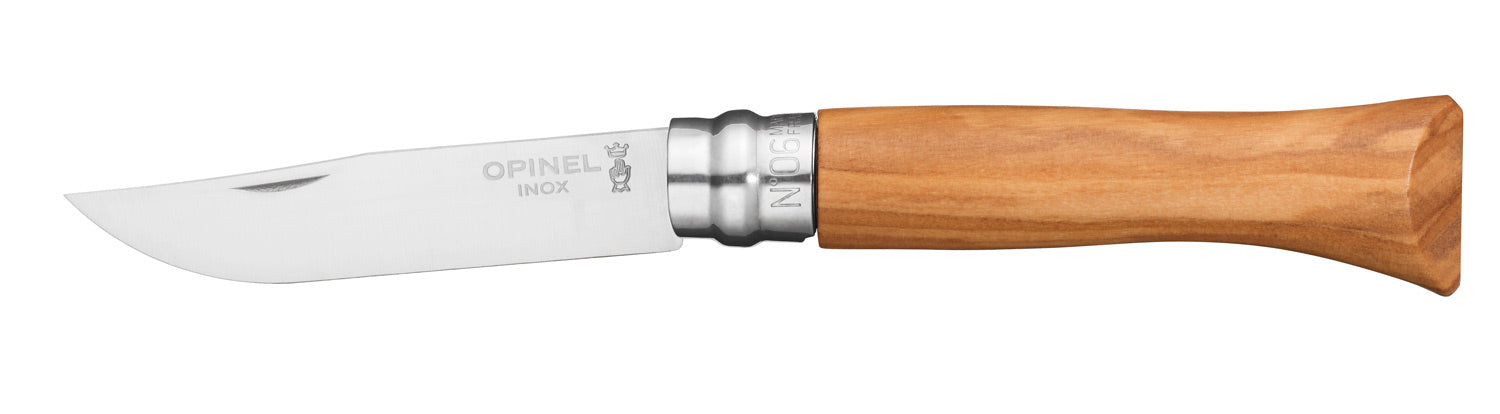Opinel Tradition Knife, Olivewood handle, 7cm, Stainless, #6