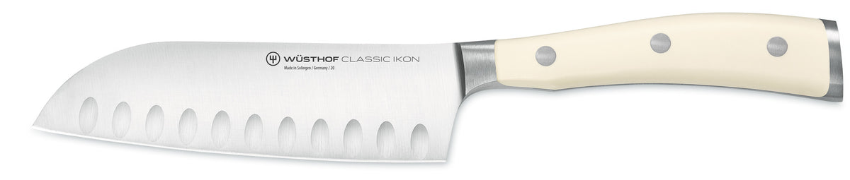 Wusthof Classic IKON 5.5-inch (14cm) Santoku Knife, Creme, Granton Edge - 4172