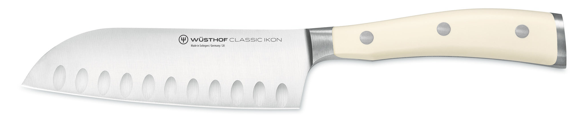 Wusthof Classic IKON 5.5-inch (14cm) Santoku Knife, Creme, Granton Edge - 4172