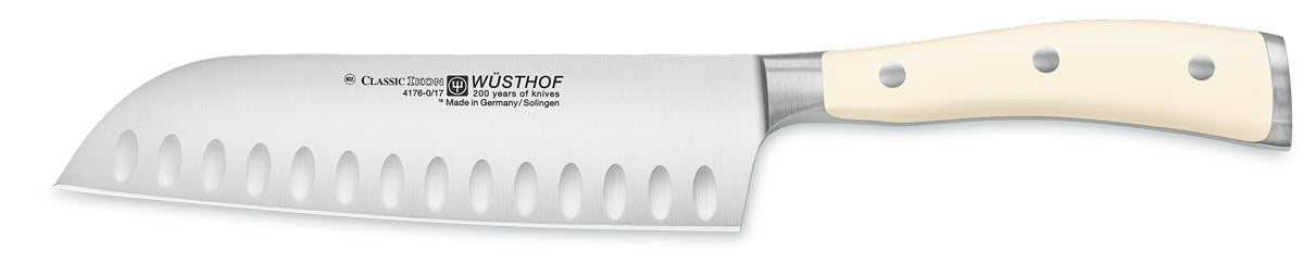 Couteau Santoku Wusthof Classic IKON 7 pouces (17 cm), crème - 4176-6
