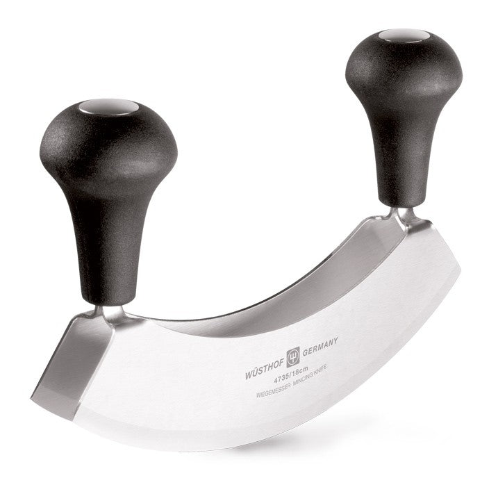 Wusthof Mincing Knife (Mezzaluna), Double-Blade, 7-inch (18 cm) - 4735