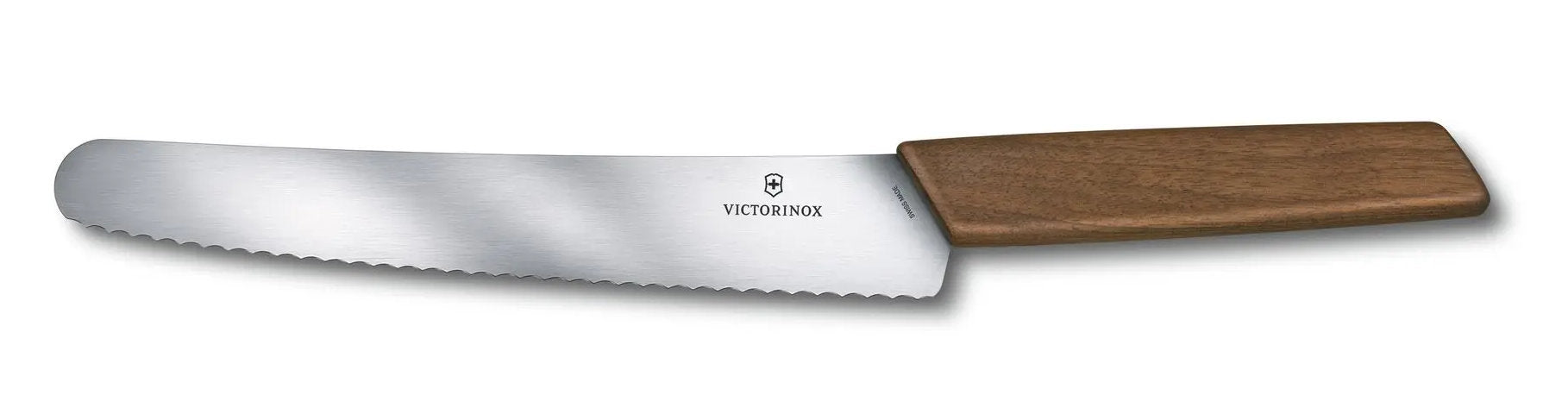 Victorinox Couteau à pain et à pâtisserie Suisse Moderne, 8,5 (22 cm),  manche en bois 6.9070.22WG 