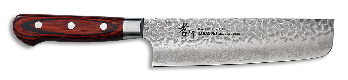 Sakai Takayuki 33-Layer Damascus Nakiri Vegetable Knife, 160mm / 6.3"