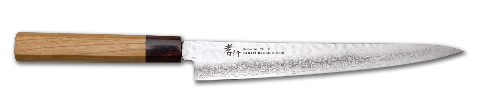 Sakai Takayuki 33-Layer Damascus Damascus Sujihiki Slicer/Carving Knife, Zelkova Handle, 240mm / 9.5"