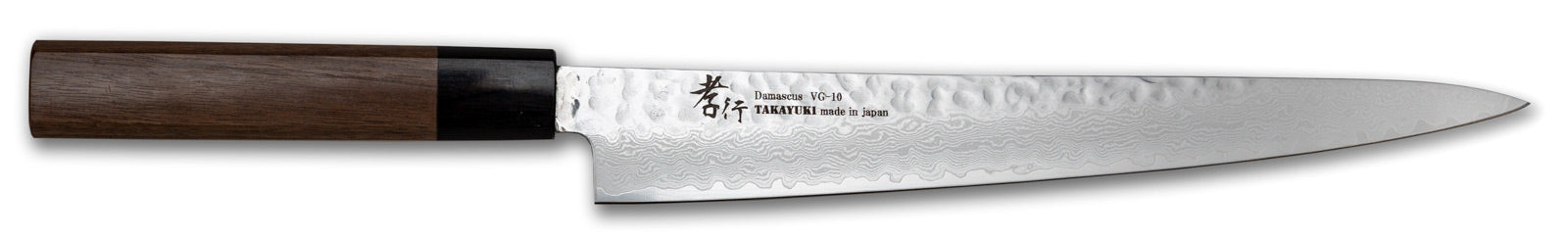 Sakai Takayuki 33-Layer Damascus Damascus Sujihiki Slicer/Carving Knife, Walnut Wood Handle, 240mm / 9.5"