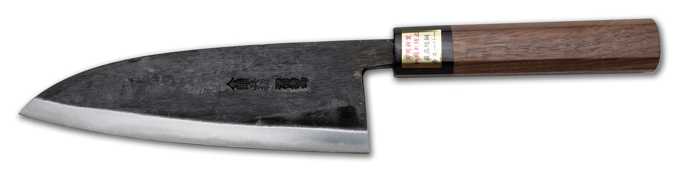 Moritaka Supreme Deba Knife, 180mm (7.1"), Aogami/Blue Super Carbon Steel, Octagonal Walnut Handle