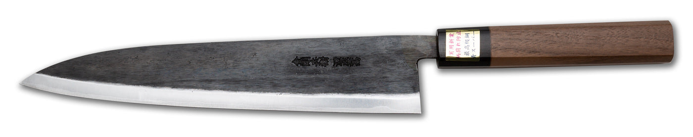 Moritaka Supreme Gyuto Chef's Knife, 240mm (9.5"), Aogami/Blue Super Carbon Steel, Octagonal Walnut Handle