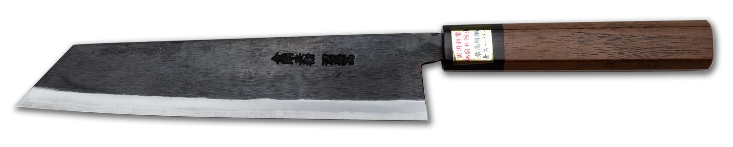 Moritaka Supreme Kiritsuke Knife, 210mm (8.3"), Aogami/Blue Super Carbon Steel, Octagonal Walnut Handle