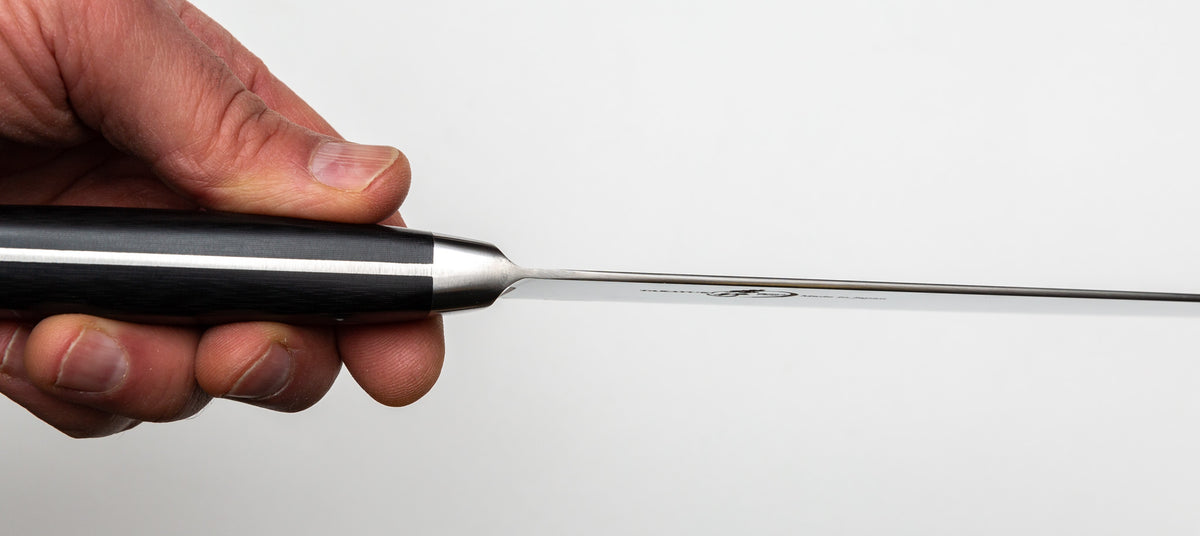 Sakai Takayuki Grand Chef Santoku, Manche Micarta Noir, 180mm / 7.1&quot;